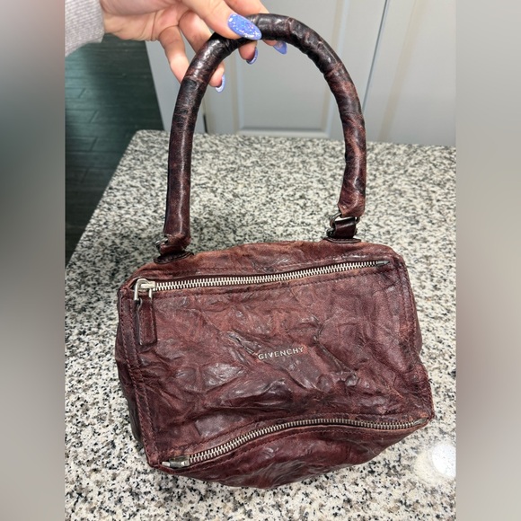 Givenchy Handbags - Givenchy Pandora Wine/Red/Burgundy Top Handle Bag